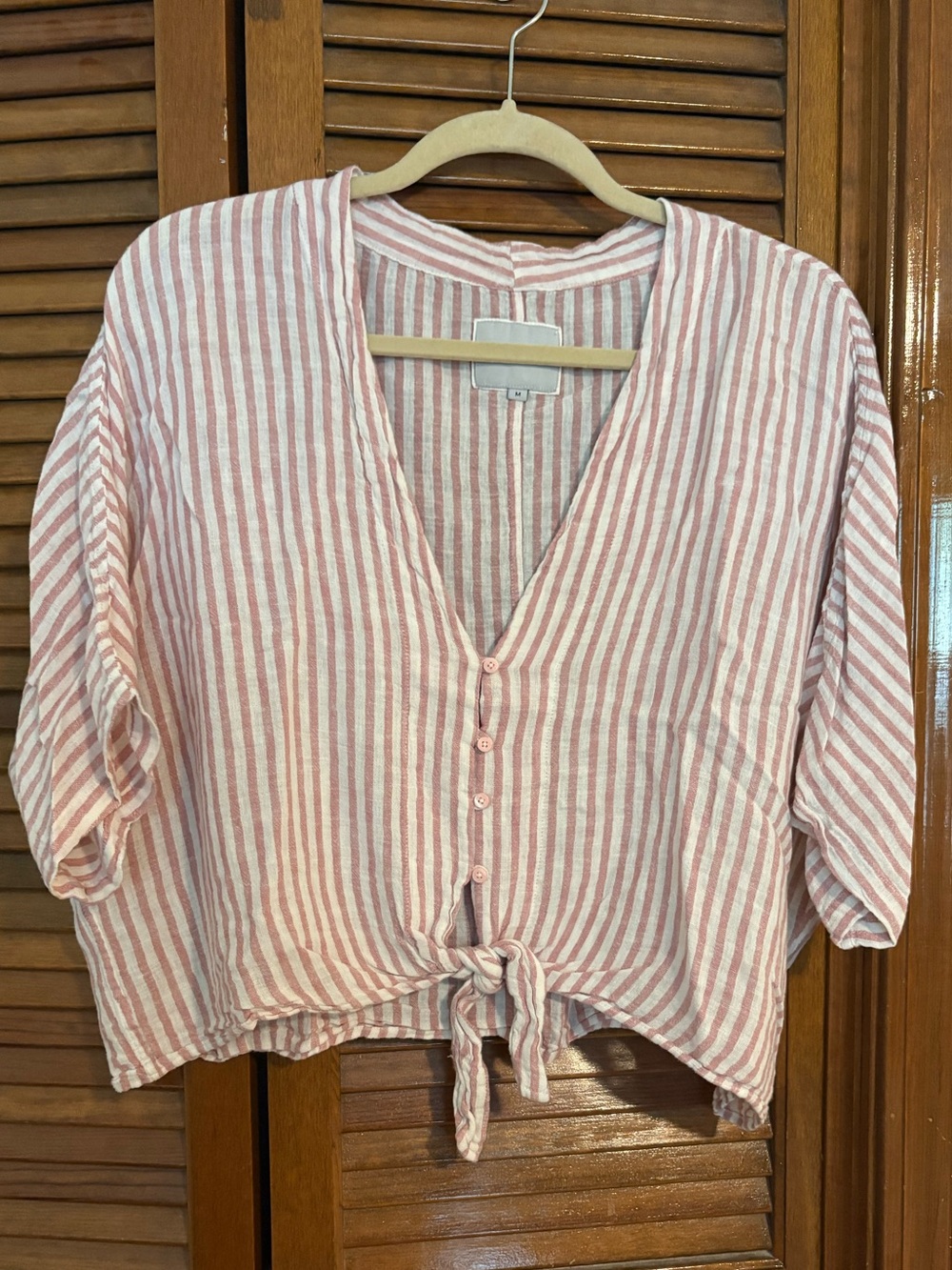 Railed cropped stripe shirt